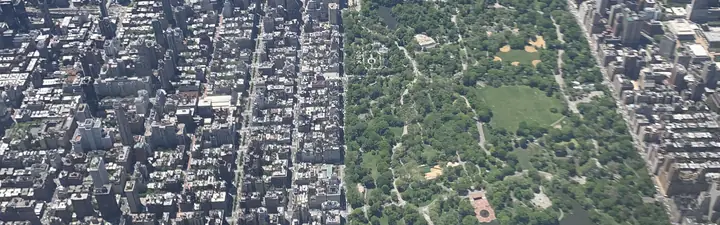 Central Park and the Upper East Side from the air