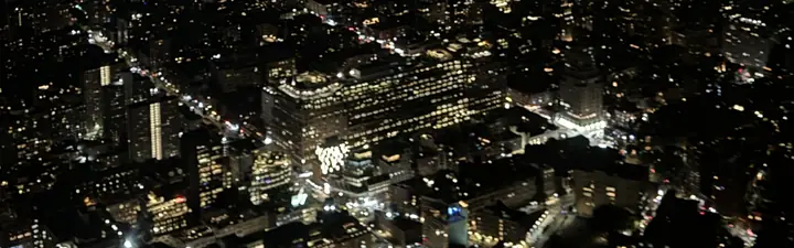 Manhattan at night from the air