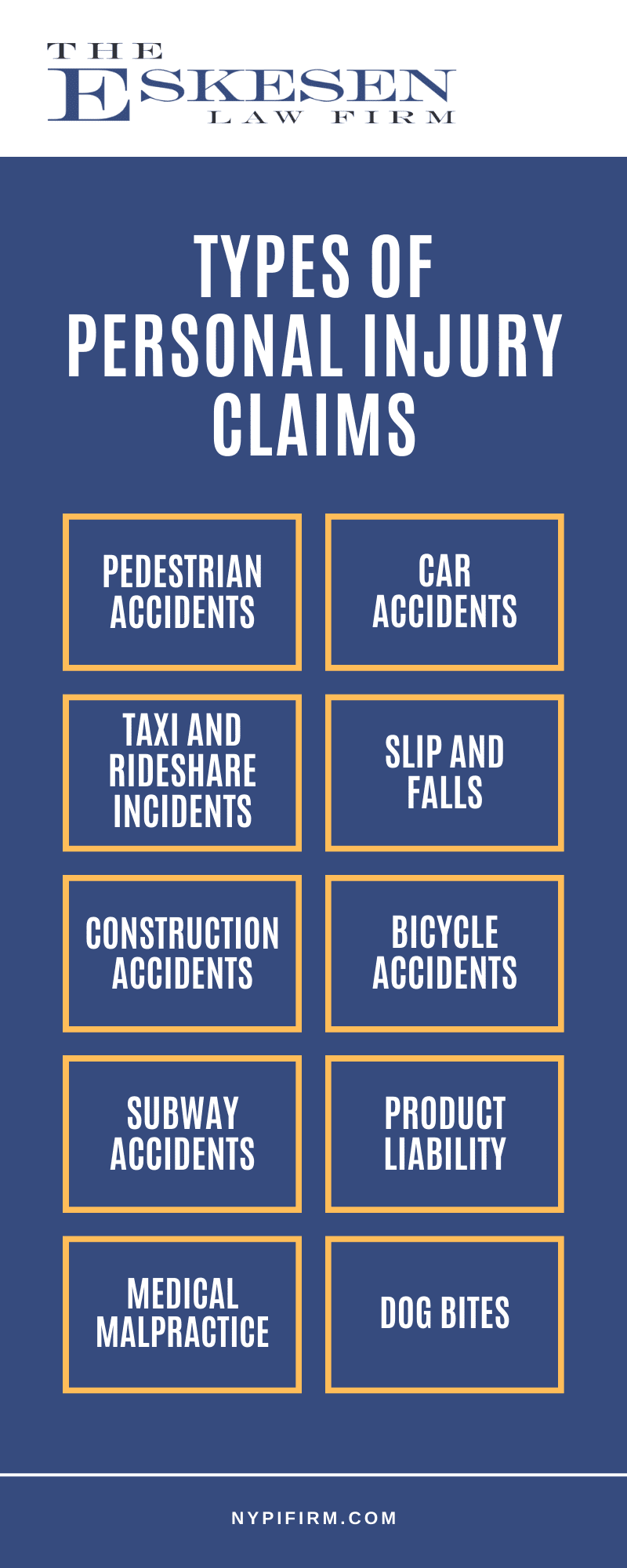 Types Of Personal Injury Claims Infographic