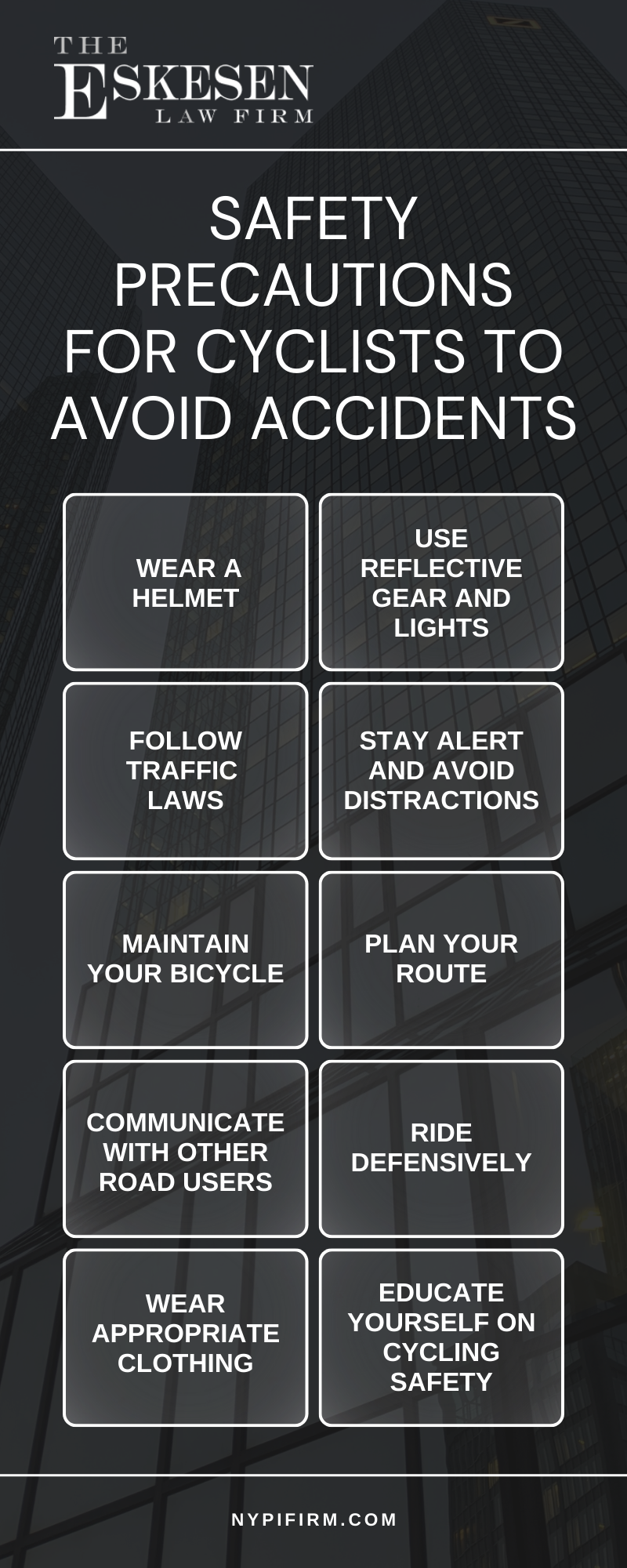 Safety Precautions For Cyclists To Avoid Accidents Infographic